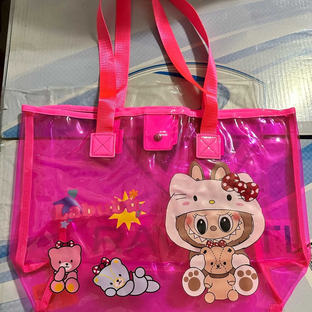 Labubu Pink Transparent Tote Bag